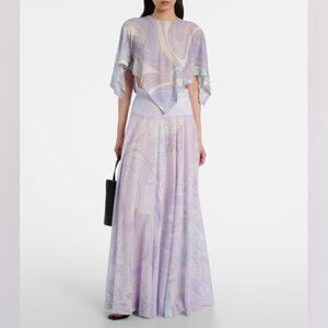 Pucci Orchidee cotton maxi skirt